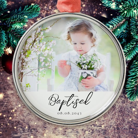 Personalisierte Taufe Foto Keepake Ornament Aus Metall