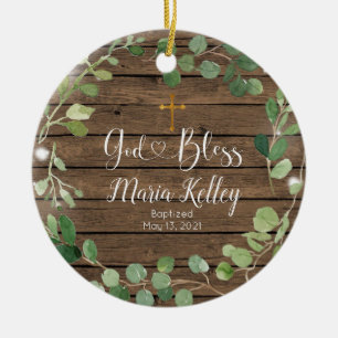 Personalisierte Taufe für Junge oder Mädchen im Gr Keramik Ornament