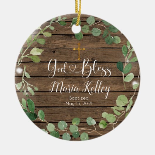 Personalisierte Taufe für Junge oder Mädchen im Gr Keramik Ornament (Vorne)