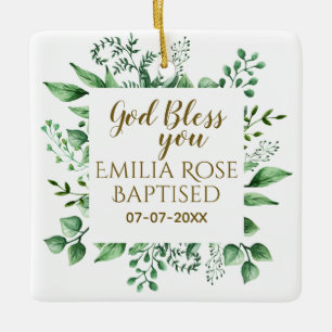 Personalisierte Taufe Geschenk Gott segne Sie Name Keramikornament