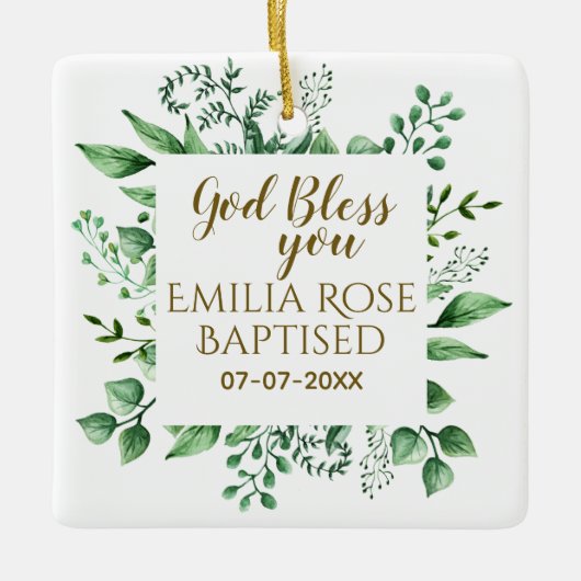 Personalisierte Taufe Geschenk Gott segne Sie Name Keramikornament (Vorderseite)