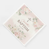 Personalisierte Taufe Rosen Serviette (Ecke)