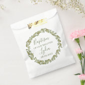 Personalisierte Taufe Tasche mit Olivenkranz Geschenktütchen (Versiegelt)