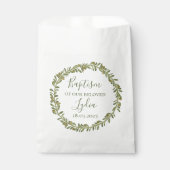 Personalisierte Taufe Tasche mit Olivenkranz Geschenktütchen (Vorderseite)