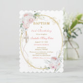 Personalisierte Taufe und 2. Geburtstag Einladung (Stehend Vorderseite)