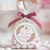 Personalisierte Taufe und Favoriten Geschenke Rosa Runder Aufkleber