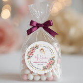 Personalisierte Taufe und Favoriten Geschenke Rosa Runder Aufkleber