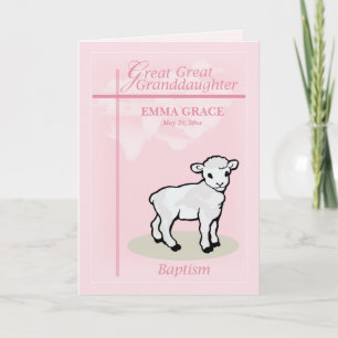 Personalisierte Taufe Ururenkelin Rosa Karte