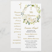 Personalisierte Taufenkarte auf Spanisch Menükarte (Vorne/Hinten)