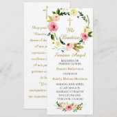 Personalisierte Taufenkarte auf Spanisch Menükarte (Vorne/Hinten)