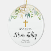 Personalisierte Taufkirche Keramik Ornament (Links)