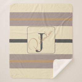 Personalisierte Taupe Gold Streifen Moderne Neutra Sherpadecke