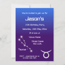 Personalisierte Taurus-Sternzeichen-Galaxie-Party-