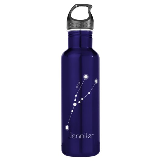 Personalisierte Taurus Zodiac-Konstellation Trinkflasche (Vorderseite)