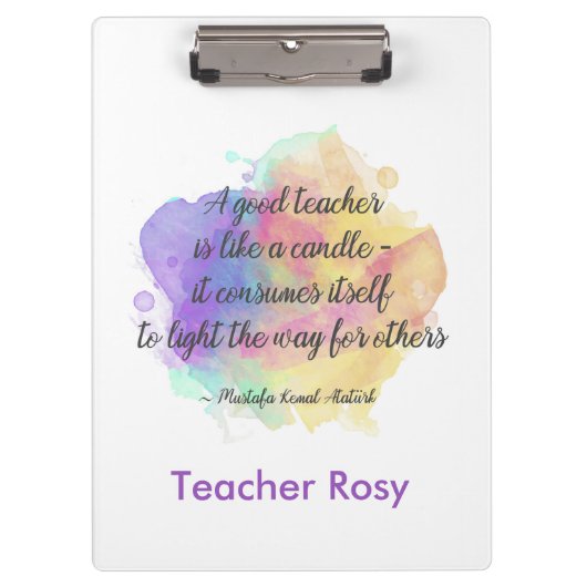 Personalisierte Teacher-Clipboards (Candle Quote) Klemmbrett (Vorderseite)