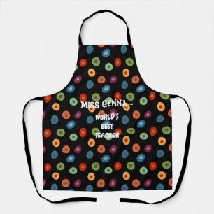 Personalisierte Teacher-Colorful Polkas Schürze