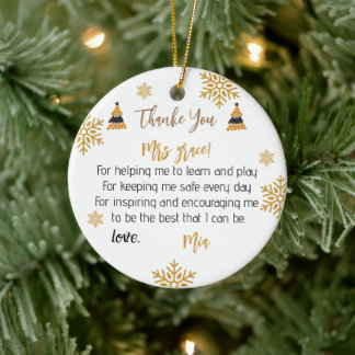 Personalisierte Teacher-Ornamente, Weihnachten Keramik Ornament