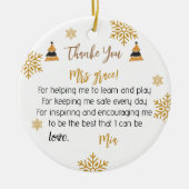 Personalisierte Teacher-Ornamente, Weihnachten Keramik Ornament (Vorne)