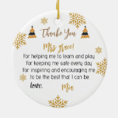 Personalisierte Teacher-Ornamente, Weihnachten Keramik Ornament (Hinten)