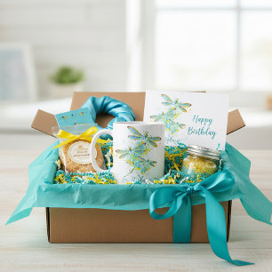 Personalisierte Teal Libelle Sprenkelung Kaffeetasse