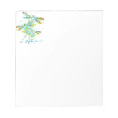 Personalisierte Teal-Libelle Spritzer Notizblock (Vorderseite)