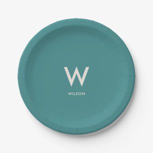 Personalisierte Teal-Party Pappteller