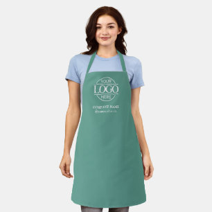 Personalisierte Teal-Schürze mit Logo, maßgeschnei Schürze