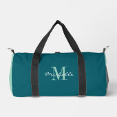 Personalisierte teal-Tasche mit elegantem Monogram Duffle Bag (Vorderseite)