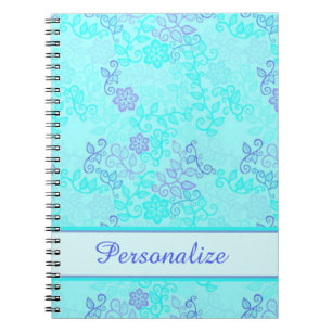 Personalisierte Teal- und violette Reben Notizblock