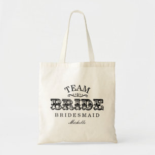 Personalisierte "Team-Braut-" Brautparty-Tasche Tragetasche