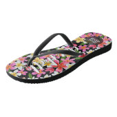 Personalisierte Team Bride Tropical Blume Badesandalen (Schrägansicht)