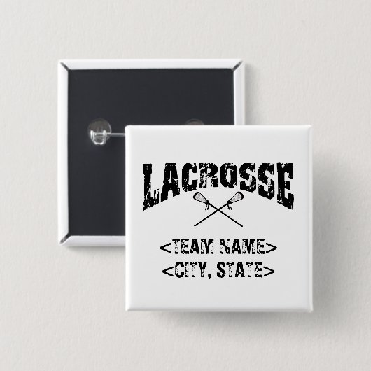 Personalisierte Team-Stadt-Staatlacrosse-T - Button (Vorne & Hinten)