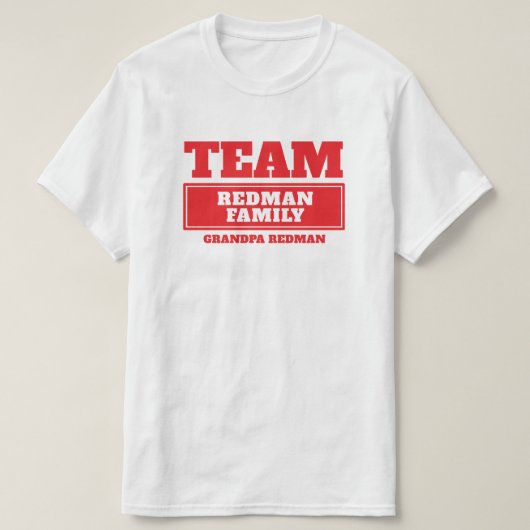 Personalisierte Teamfamilie oder T - Shirt einer G (Design vorne)