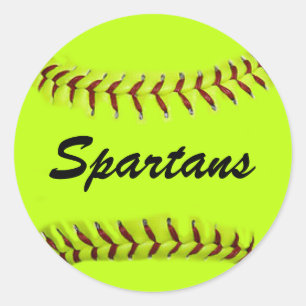 Personalisierte Teamsoftball-Aufkleber Runder Aufkleber