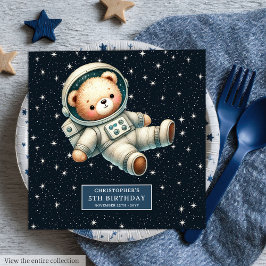 Personalisierte Teddy Bären Astronauten Neapel für Serviette