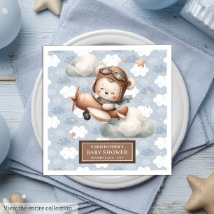 Personalisierte Teddy Bären Pilot Napkins für Baby Serviette