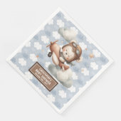 Personalisierte Teddy Bären Pilot Napkins für Baby Serviette (Ecke)