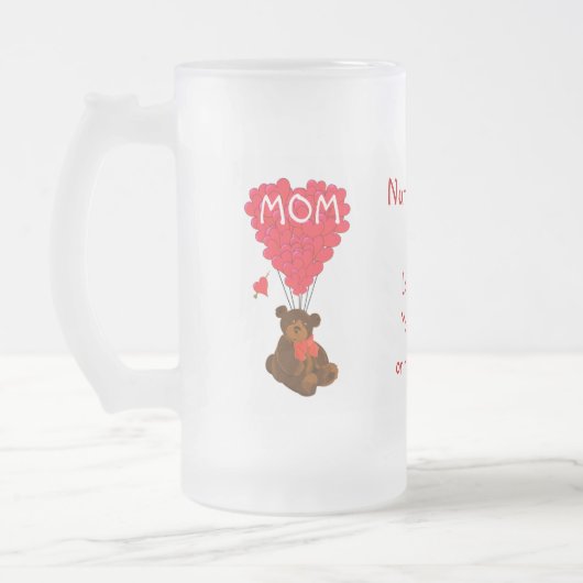 Personalisierte Teddy Bärenmütter Mattglas Bierglas (Links)
