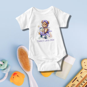 Personalisierte Teddy Bear Airplane Baby Boy Gift Strampler