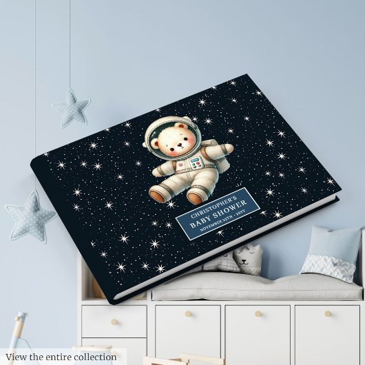 Personalisierte Teddy Bear Astronautin Kinderdusch Gästebuch