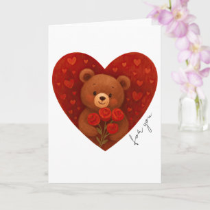 Personalisierte Teddybär-Postkarte für jemanden Karte