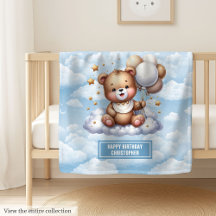 Personalisierte Teddydecke für das erste Jahr