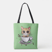 Personalisierte Teekatze Design Totbeutel Tasche (Rückseite)