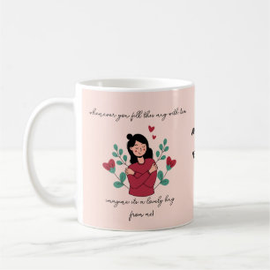 Personalisierte Teetasse mit einer Umarmung