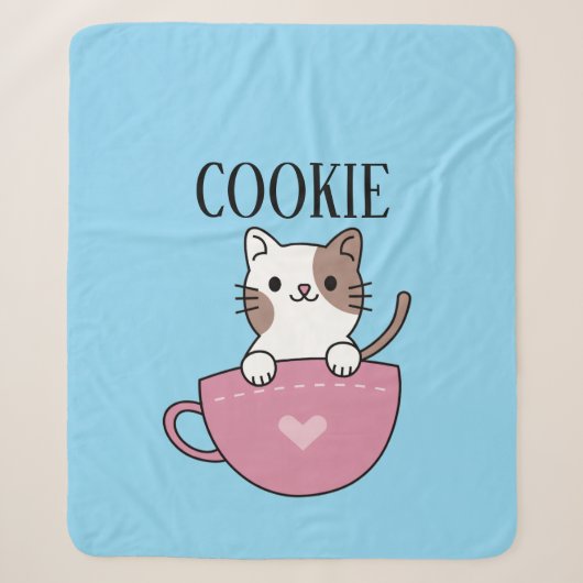 Personalisierte Teetassen-Katze Sherpadecke (Vorderseite)