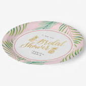 Personalisierte Teller aus tropischem Brautparty (Schrägansicht)