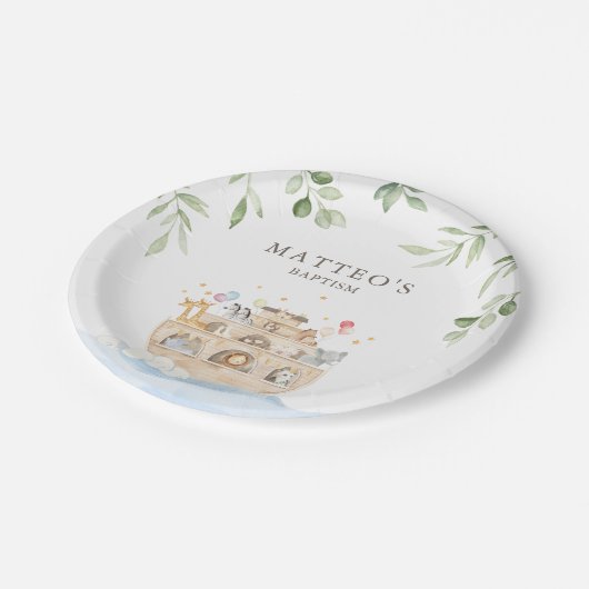 Personalisierte Teller des Ark-Party Noah (Schrägansicht)