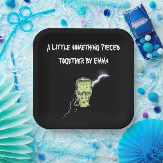Personalisierte Teller, Frankenstein Halloween Pappteller (Party)