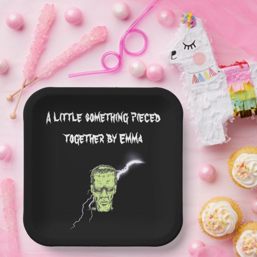 Personalisierte Teller, Frankenstein Halloween Pappteller (Party)