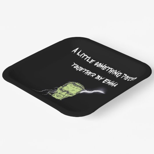 Personalisierte Teller, Frankenstein Halloween Pappteller (Gewinkelt)
